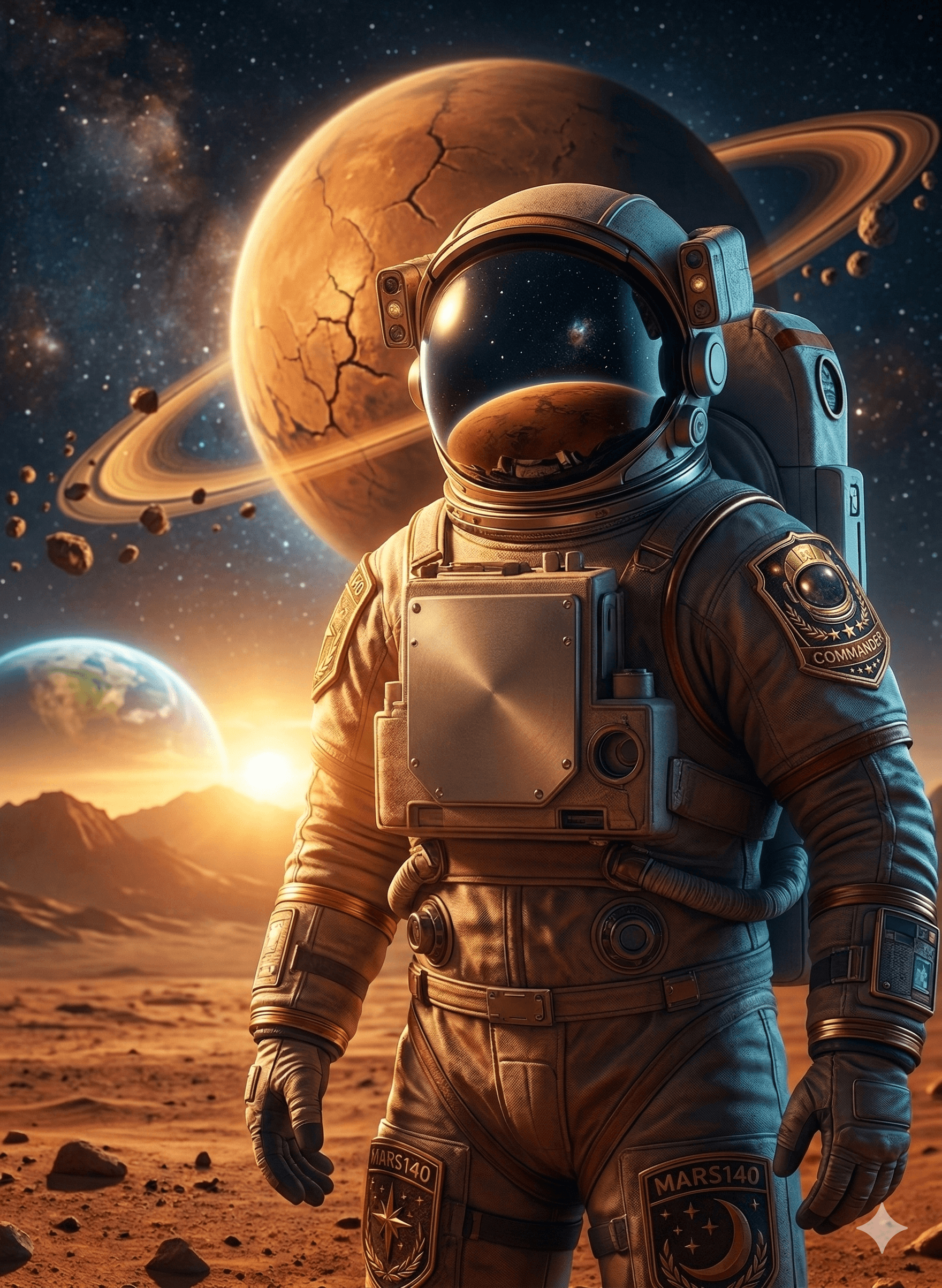 Mars mission astronaut visual for space gift and Mars mission experience